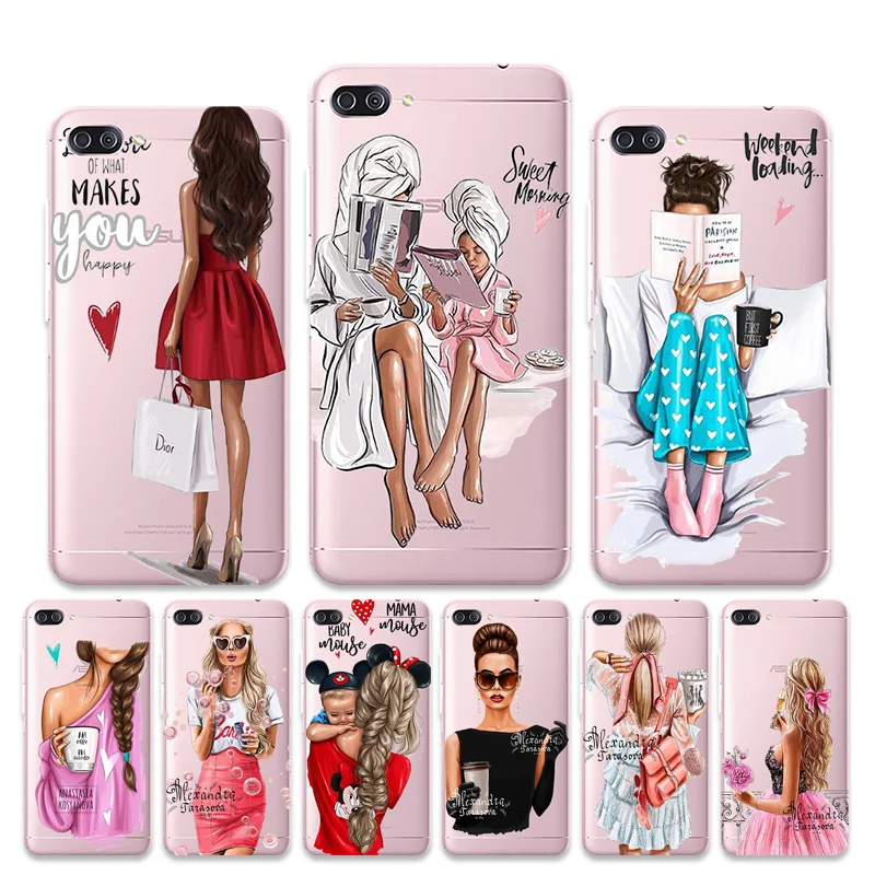 

Baby Girl Mom Case For ASUS Zenfone 3 3S 4 Max Plus Cases ZC520KL ZC554KL ZC521TL ZC553KL ZC520TL ZC550KL Transparent Cover Etui