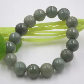 

Natural Grade A 13mm Oil-Green Jade (Jadeite) Bracelet Unisex Healthy