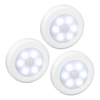 

3pcs/lot 6 LED Infrared IR Bright Motion Sensor Activated LED Wall Lights Night Light Auto On/Off Battery Operated for Hallway