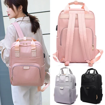 

External Charging Design Women Backpack 13 13.3 14 15 15.6 inch Laptop Bag For Macbook Xiaomi Lenovo Asus Huawei Dell HP Handbag