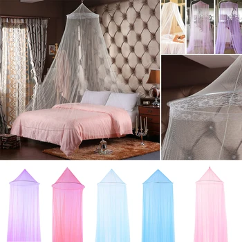 

Summer New Romantic Pink Round Mosquito Lace Net For Baby Hung Dome Bed Dome Tents Baby Adults Ceiling Hanging For Home Decor