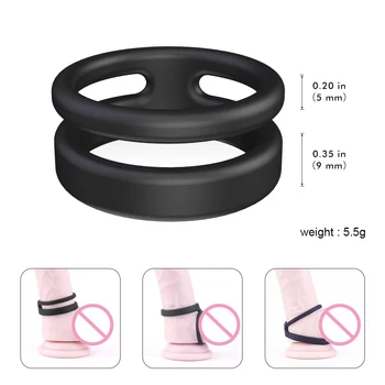 Male Silicone Dual Cock Ring Delay Premature Ejaculation Dick Lock Rings Sex Goods for Men Couple Penisring Toys for Adults 18 2