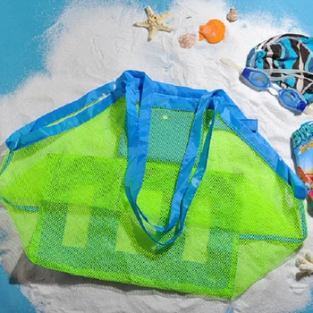 

Anti Sand Beach Toy Storage Bag Large Capacity Tote Bag Baby Folding Beach Mesh Bag Portable Children Beach Toys Organizer