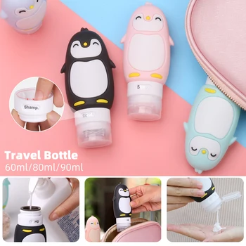 

Portable Silicone Travel Case Shampoo Shower Gel Lotion Storage Organizer Cute Cartoon Refillable Bottle 60ml 80ml 90ml