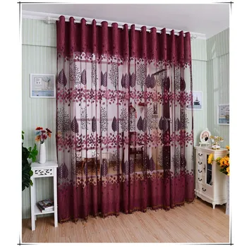 

Romantic Floral Pattern Sheer Window Gauze Curtain Decoration Living Room