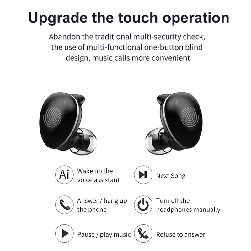 New 6D Noise Reduction Headset Wireless Bluetooth Sport Earphone Touch Control Music Earbud With 1200mAh Charging BOX W16 TWS