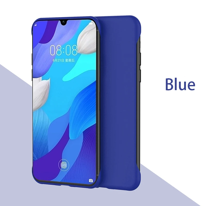 Безрамный чехол для huawei P30 P20 Lite P Smart Plus Y5 Y7 Honor 10i 20 Pro 8X8 S Nova 5 5i 10 20s Candy жесткий матовый чехол - Цвет: Синий