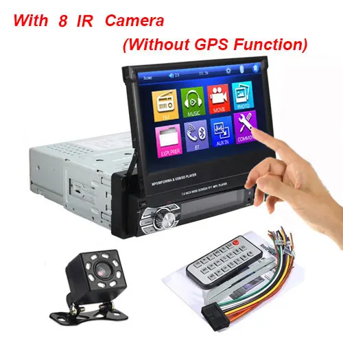 No GPS with 8 IR Camecho автомагнитолы 1DIN " HD аудио стерео радио Bluetooth Android Зеркало Ссылка Авторадио монитор MP5 мультимедиа FM USB плеер - Цвет: No GPS with 8 IR