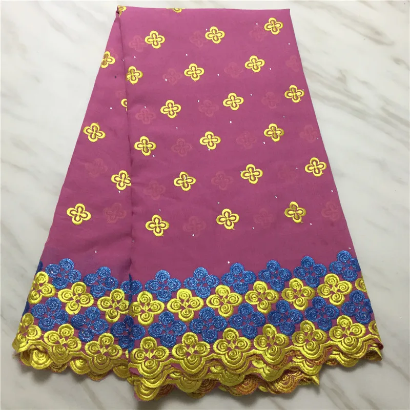 2019 pink High Quality African Swiss Voile Lace Fabric With Stones Soft Embroidery Dry Materials In Switzerland | Дом и сад