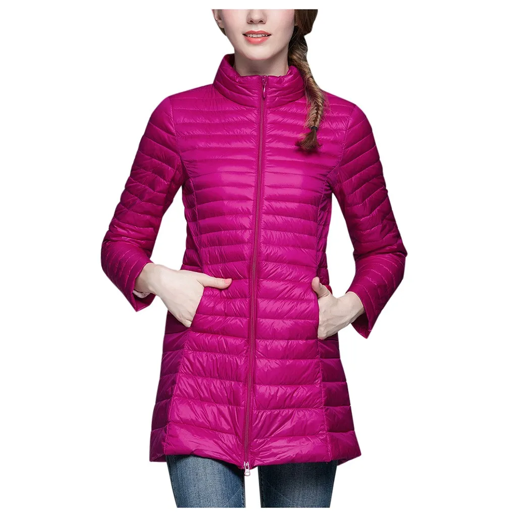 Winter Long Down Coat Women Thick Hooded Winter Zipper Plus Size Snow Outwear White Duck Down Warm Jacket Windbreaker Coat