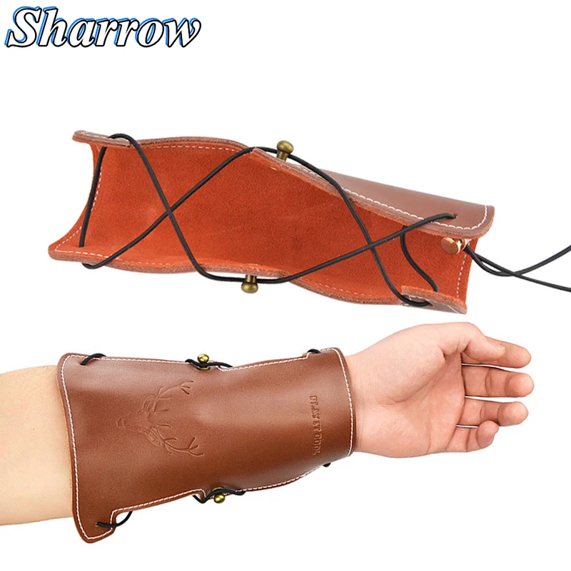 Archery Arm Guard Высокое качество коричневый из воловьей кожи лук охота лук-инструмент для защиты руки Guard коричневый лук и стрелы стрельба аксессуары