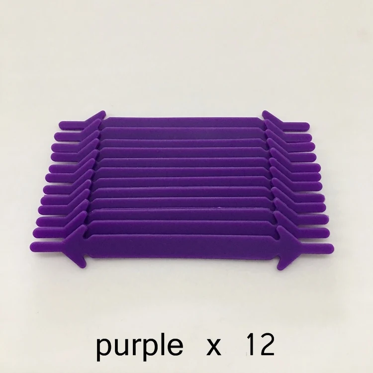 Purple 12 шт./лот, силиконовые шнурки, эластичные шнурки для обуви, специальные шнурки для мужчин и женщин, резиновые шнурки Zapatillas Z012 - Цвет: Purple