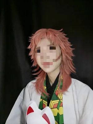 Kimetsu no Yaiba Sabito косплей парик клинок демона убийца светильник оранжевый Хэллоуин Аниме синтетические волосы+ Бесплатный парик колпачок