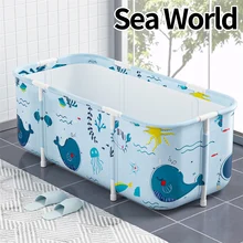  Portable Folding Bathtub for Adult Children Swimming Pool Large Plastic Bathtub Bath Bucket Insulation Bathing Bath Tub 