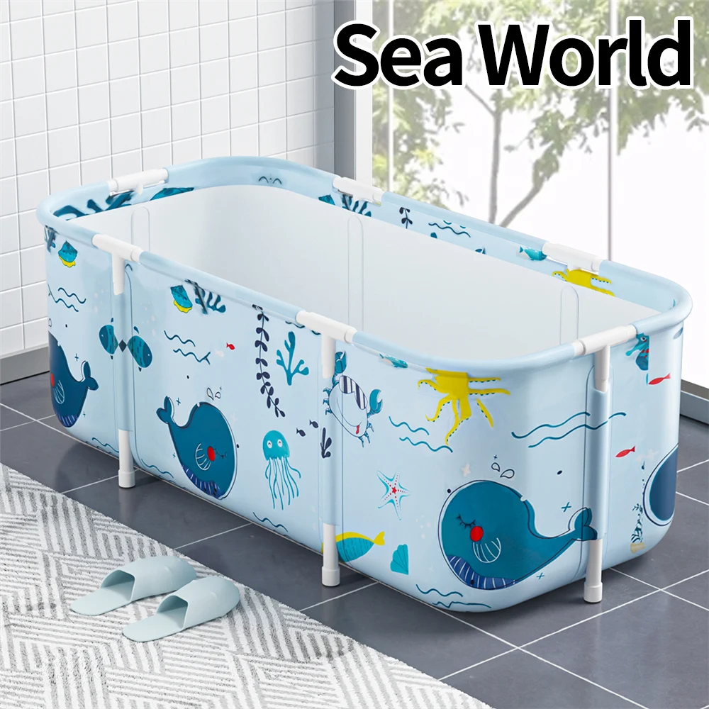 Bañera plegable para adultos, barril de baño grande de 140CM, gruesa con  tapa, de plástico, para el hogar, piscina para niños - AliExpress