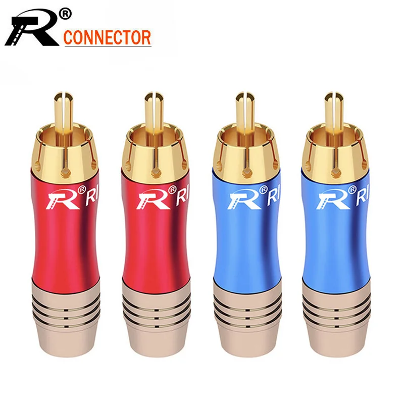 10 шт./лот разъем RCA позолоченный штекер для пайки провода высокое качество