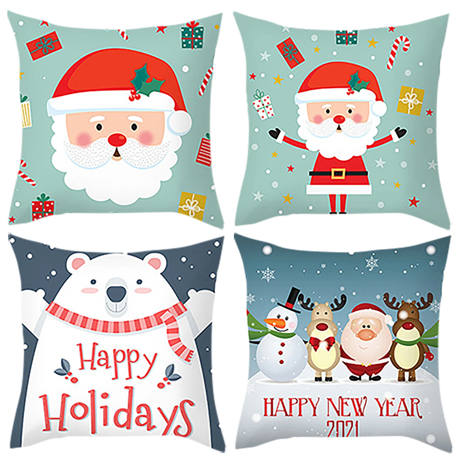 4pc carta de Navidad cojín las almohadas decorativas Para el Sofá funda de cojín de decoración Para hogar cojín almohadones Decorative Para Sofá|Funda de -