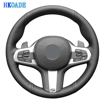 

DIY Black High Soft Leather Car Steering Wheel Cover For BMW G30 530i 525i 530d M550d M550i G02 X4 2018 F90 M5 G01 X3 M40i