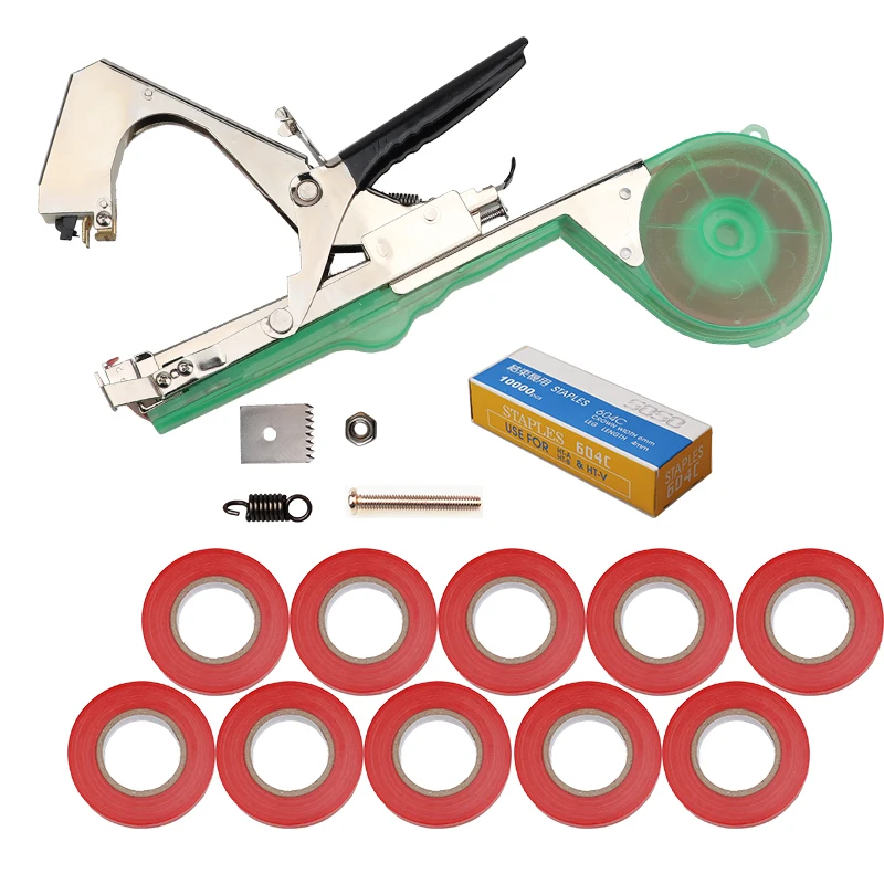 10 Tape Plant Hand Tying Binding Machine Kits Garden Flower Vegetable Tapetool