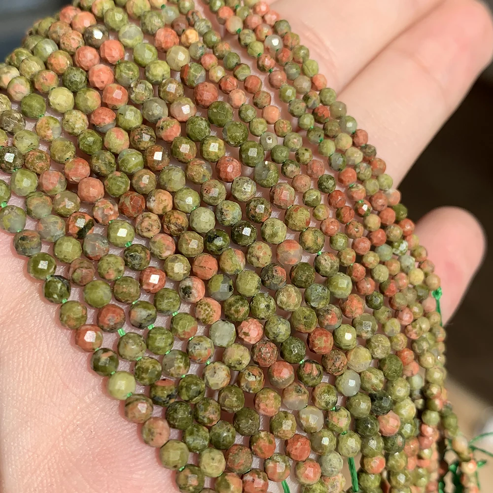 Faceted Blue Natural Sandstone Beads for Jewelry Making - Handmade Waist Beads, Women's Stone Beads Collection