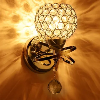 

New Modern Luxury Crystal Wall Light Chrome Finish Wall Sconce Lighting Fixture Gold/Silver K9 Crystal LED Wall Lamp Bathroom