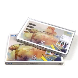 12/18 Color Portable Watercolor Solid pigment Set With Color Palette Brush Included Painting Art Supplies Aquarela
