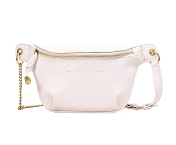 

Leather Shoulder Bags Simple Chain Bucket Bag And Elegant Zipper Flap Messenger Square Bag Female Chest Bag Pillow Shape Bag
