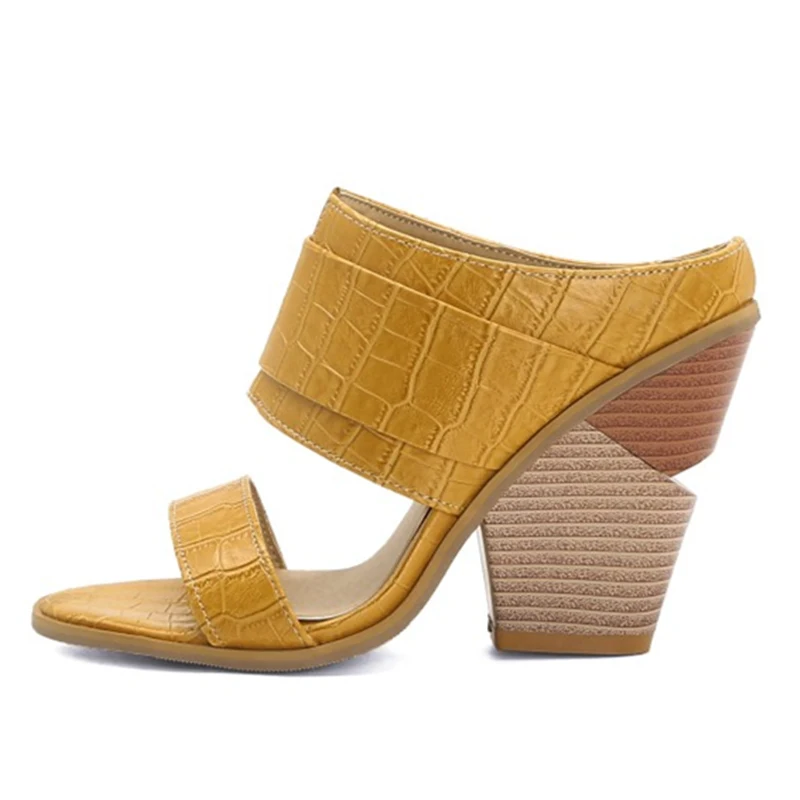 leather wedge slippers