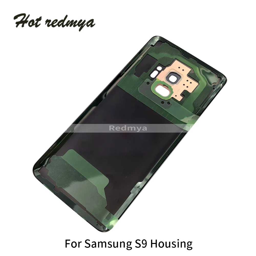 10 шт. Корпус для SAMSUNG Galaxy S9 G960 G960F сзади Батарея Дверь чехол Задняя Стекло+ Камера Стекло рамка объектива+ Стикеры