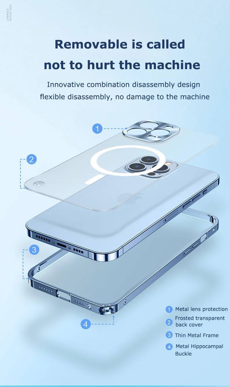 Luxury Aluminium Alloy Metal Frame Cases For iPhone 12 13 11 Pro Max 12/13MINI Support for MagsafIng Magnetic Wireless Charging magsafe charger amazon