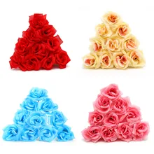 10 шт. партия 8 см Мини Искусственные цветы Шелковая Роза голова для украшения свадьбы Вечерние поддельные Скрапбукинг Цветочный венок для дома
