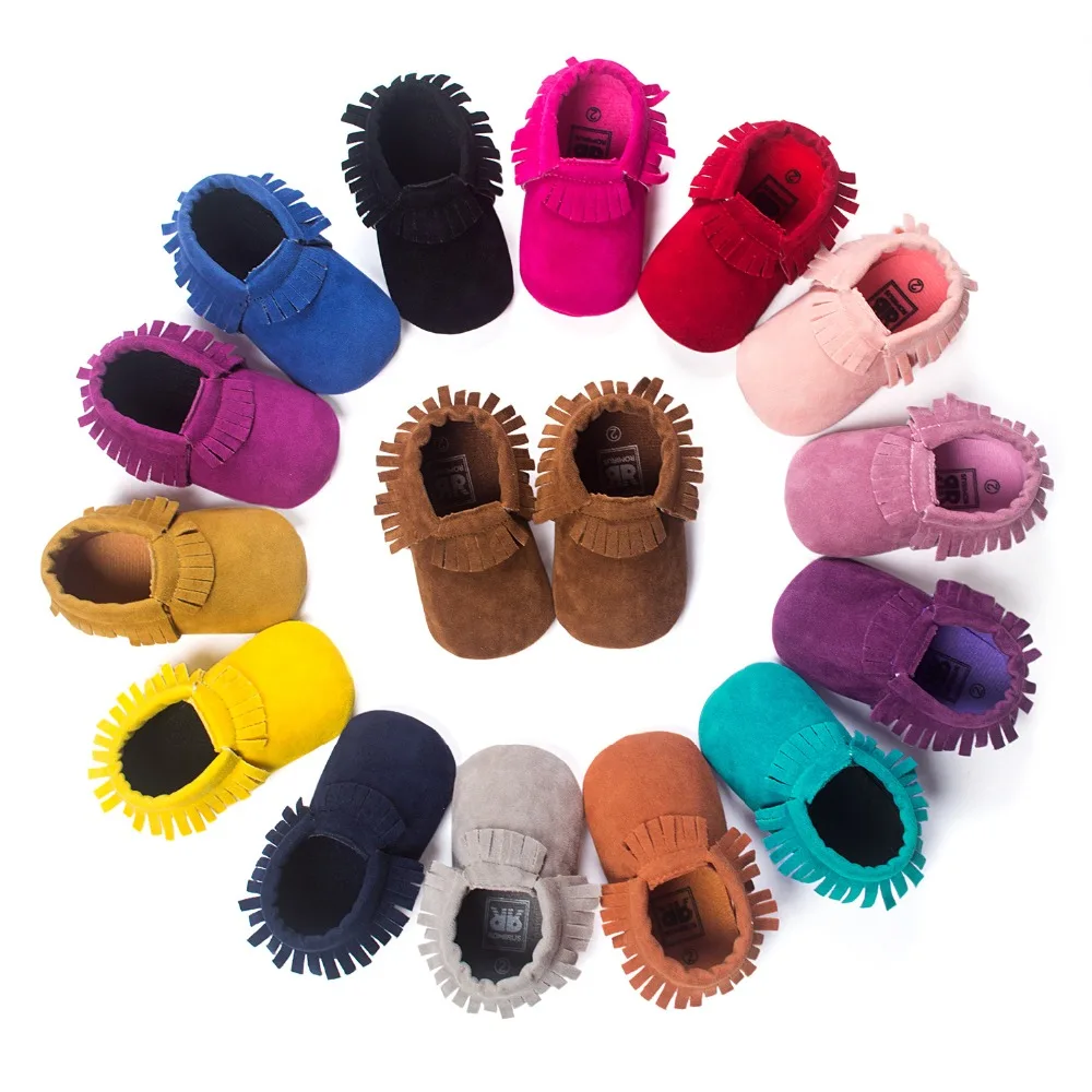  First Walkers Leather Shoesborn Baby Moccasins Soft Shoes Kids Bebe Fringe Soft Soled Non-slip Foot
