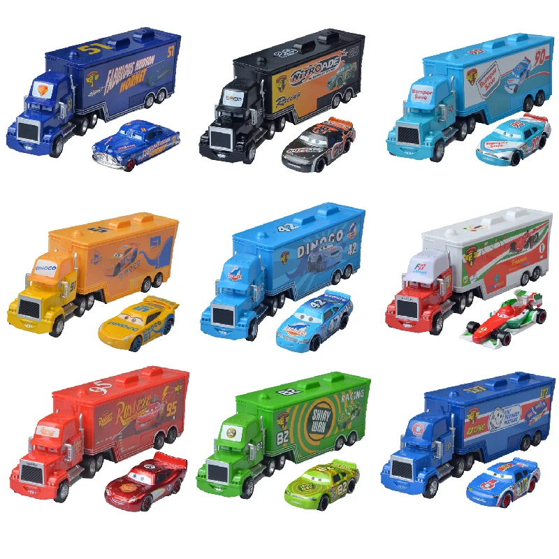Disney Pixar-Coche de juguete de Cars 3 para niños, Rayo McQueen, Jackson Storm, Mack, tío Truck, escala 1:55, regalo de cumpleaños
