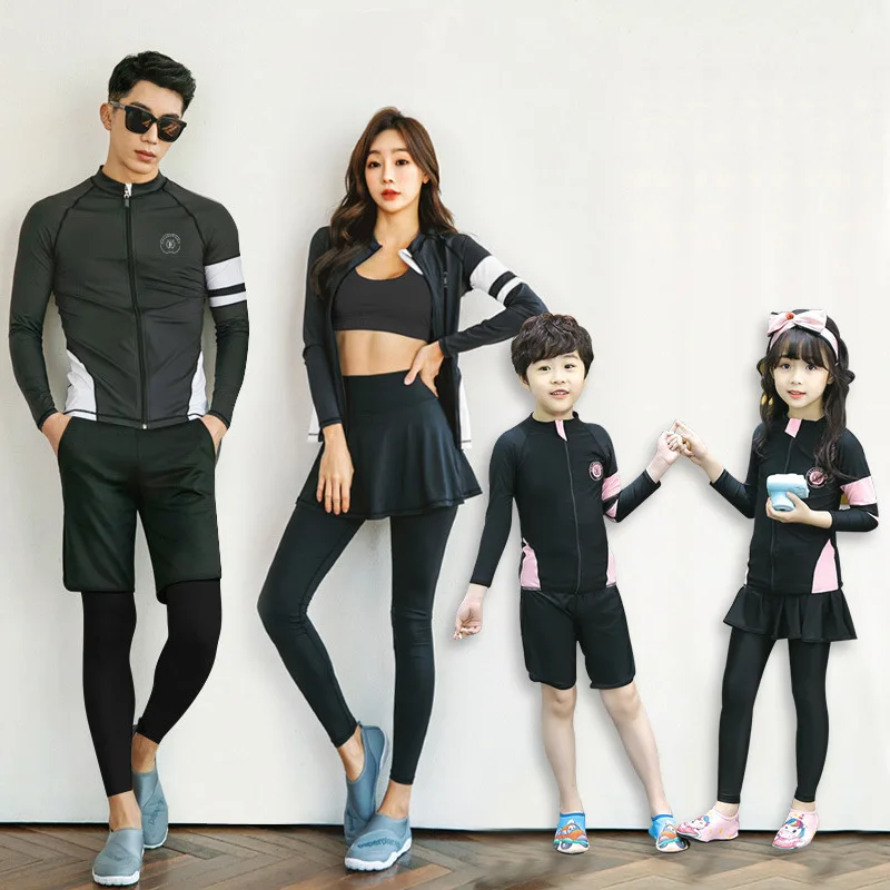 

Children Diving Suit Long-sleeved Swimsuit Quick-Dry Medium And Small Men And Women Children Sun-resistant Waterproof Mother Clo