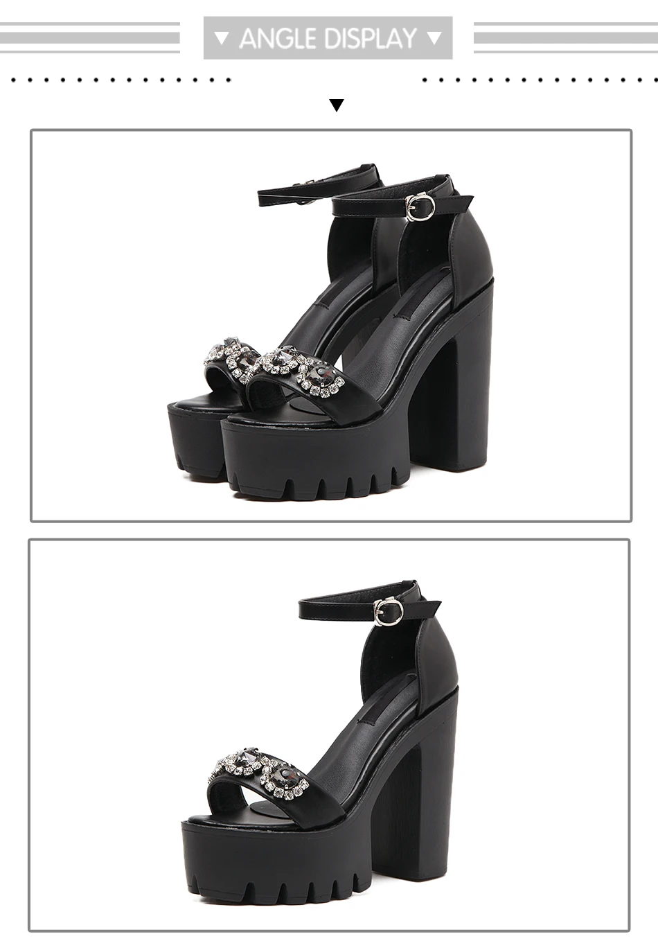 2020 New Summer Platform Sandals Heels Women Summer Shoes Fashion Buckle Ankle Strap Black Leather Zipper Sandal Shoes (2)
