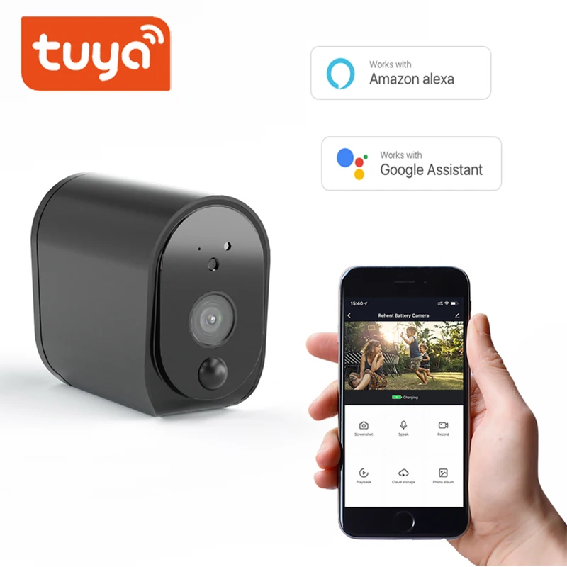 

WiFi IP Camera Powered Battery Outdoor IP65 Waterproof Two Way Audio Rechargeable Cloud Solar Camera Support Alexa Google Tuya