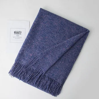 

200cm New fashion autumn and winter Pure color acrylic thick warm tassels wool scarf shawl wrap brand hot sale W1912