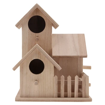 

Novelty Wooden Garden Free Standing Bird House And Nesting Box Decoration