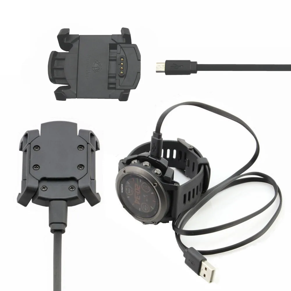 Charger for Garmin Fenix 3 Sasfety Data Sync Cradle Dock Desktop USB Charging Clip Station for