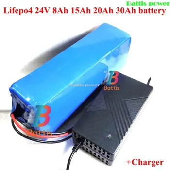 

Lifepo4 24V 8Ah 15Ah 20Ah 30Ah lithium battery with BMS for 250w 500w ebike scooter skateboard backup power+ Charger