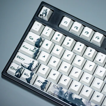 

Knight errant Keycap Ink Keycap 5-Surfaces Dye Sub OEM Profile 128 Key ANIS Layout Augment Mechanical Keyboard Keycap