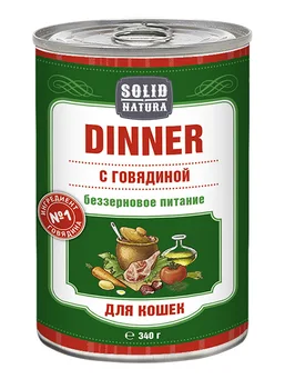 

SOLID NATURA SOLID NATURA DINNER bezzernovye for adult cats with beef