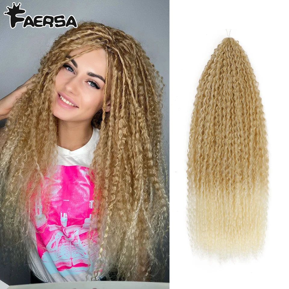 Crochet Hair Afro Curls Braiding Hair Extensions Synthetic African Braided Hair For Braids Kinky Curly Soft Ombre Pink Faersa