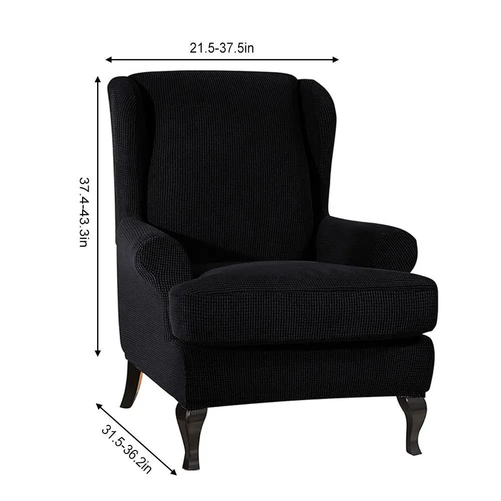 Waterproof Sloping Arm King Back Chair Cover Elastic Armchair Wingback Wing Sofa Back Chair Cover Stretch Protector SlipCover