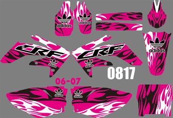

0817 Motorcycle Team Graphic & Backgrounds Decal Sticker Kits for HONDA CRF250 CRF250R 2006 2007