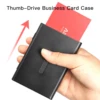 Business Card Holder Thumb-Drive Business Card Case Silde Out Business Card Holder Credit Card Case for Men Women 5