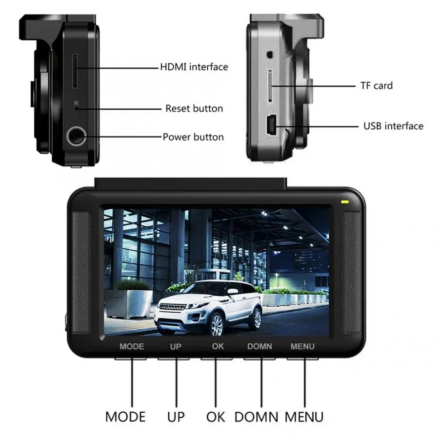 3 дюймов 1080P HD gps с одним объективом Камера ips Экран вождение автомобиля Регистраторы 170 градусов широкоугольный одновременно просматривать изображение более комплексную