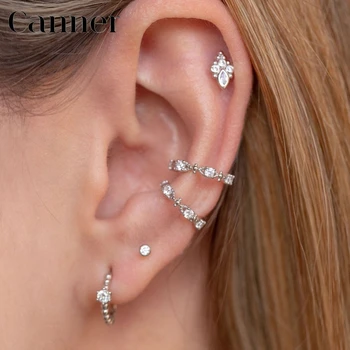 

1pair of Gold Silver Color Clip on Earrings for Women Crystal Snowflake Ear Cuff Without Piercing Earrings