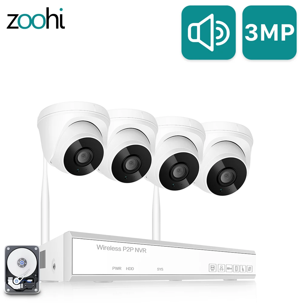 Домашняя беспроводная система видеонаблюдения Комплект 1080P 2MP HD WIFI камера камер