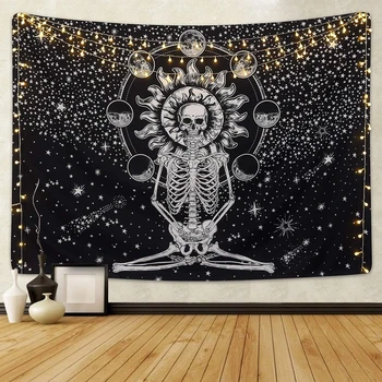 

wandkleed bohemian tapestry skull blanket wall hanging mandala pared star sun carpet wall sheet